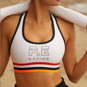 Like New P.E. Nation The Original Recycled Sports Bra in Optic White. Size XL.